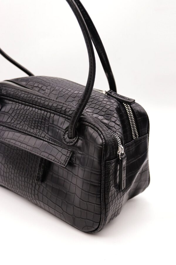 Gabi Faux Croc Shoulder Bag